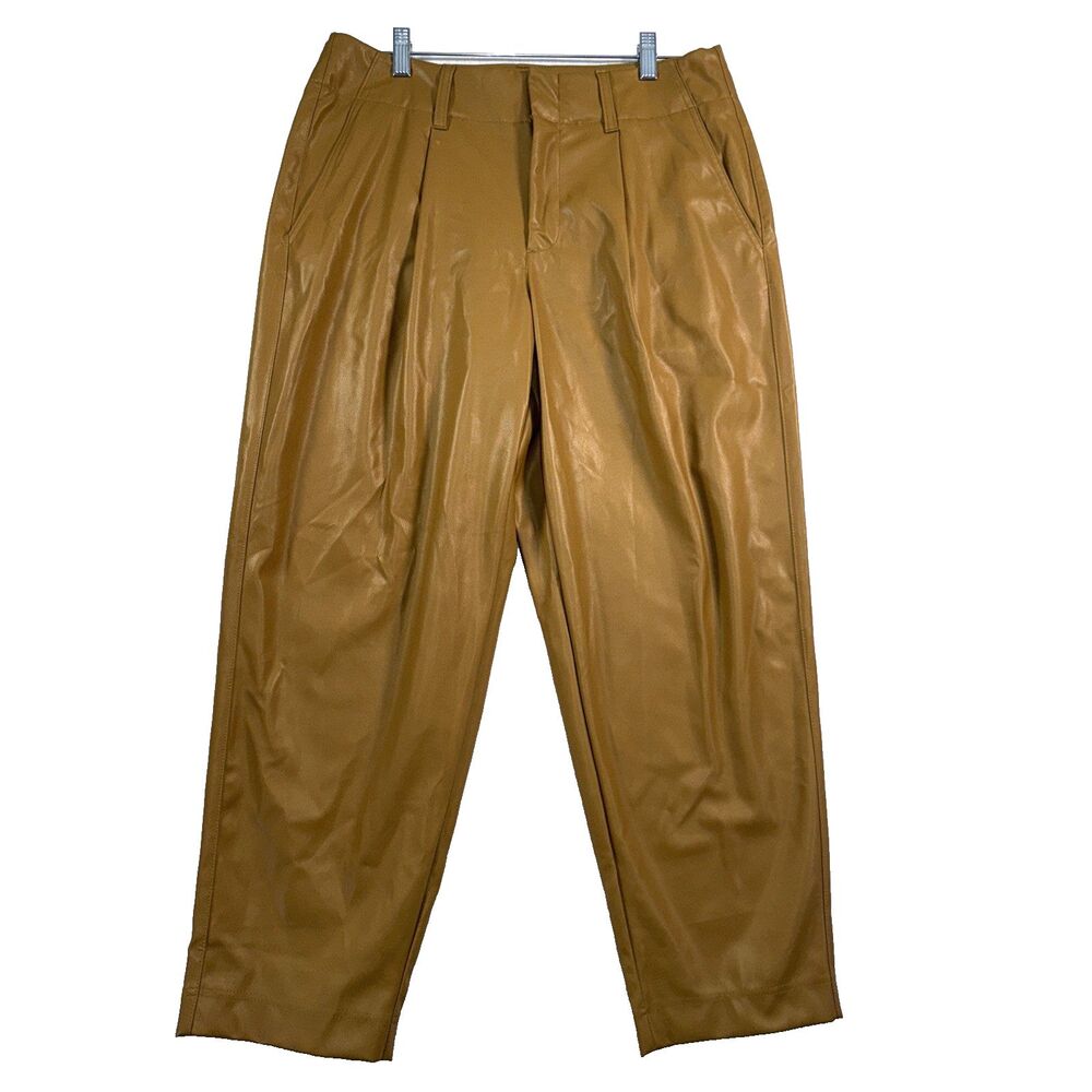 A New Day Women's High-Rise Faux Leather Tapered Ankle Pants Size 12 NWT